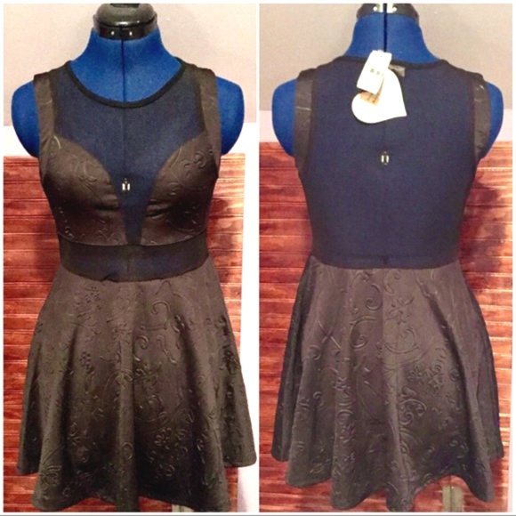Paper Heart Dresses & Skirts - Black Mesh Cocktail Dress